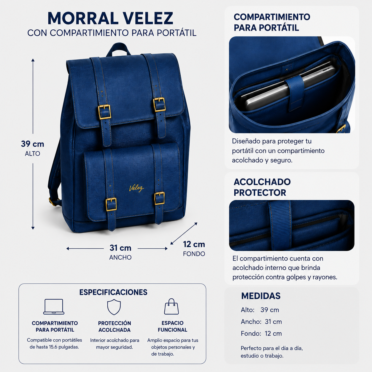 Bolso Carriel Vélez de Cuero Legítimo - Lanzamiento Exclusivo Con 80% de Descuento 🎁